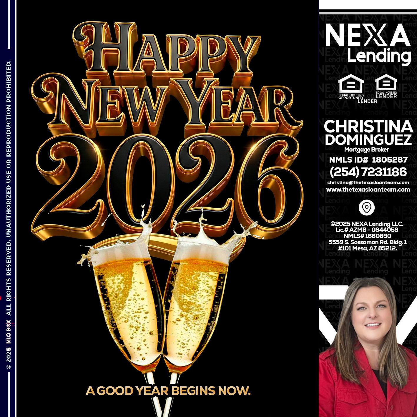 happy new year 2026 - Christina Dominguez -Mortgage Broker