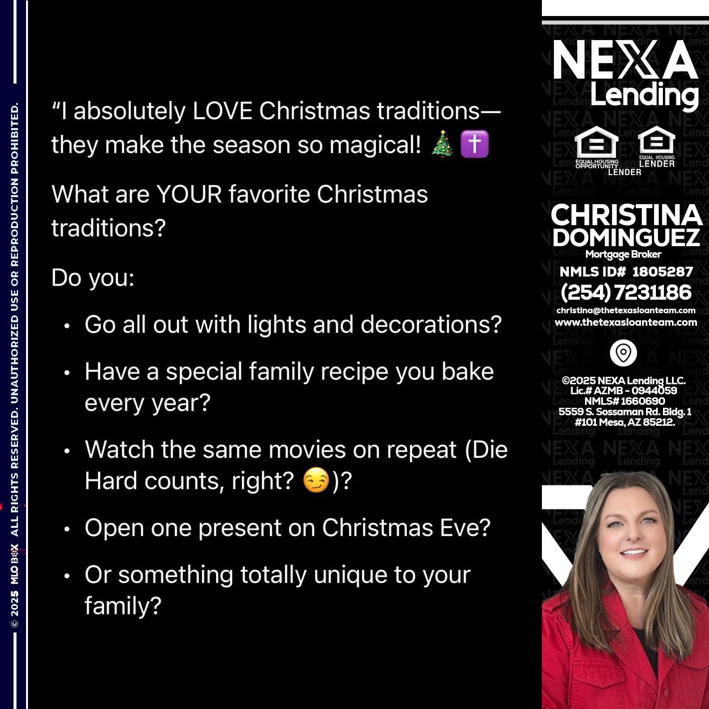 I love christmas - Christina Dominguez -Mortgage Broker