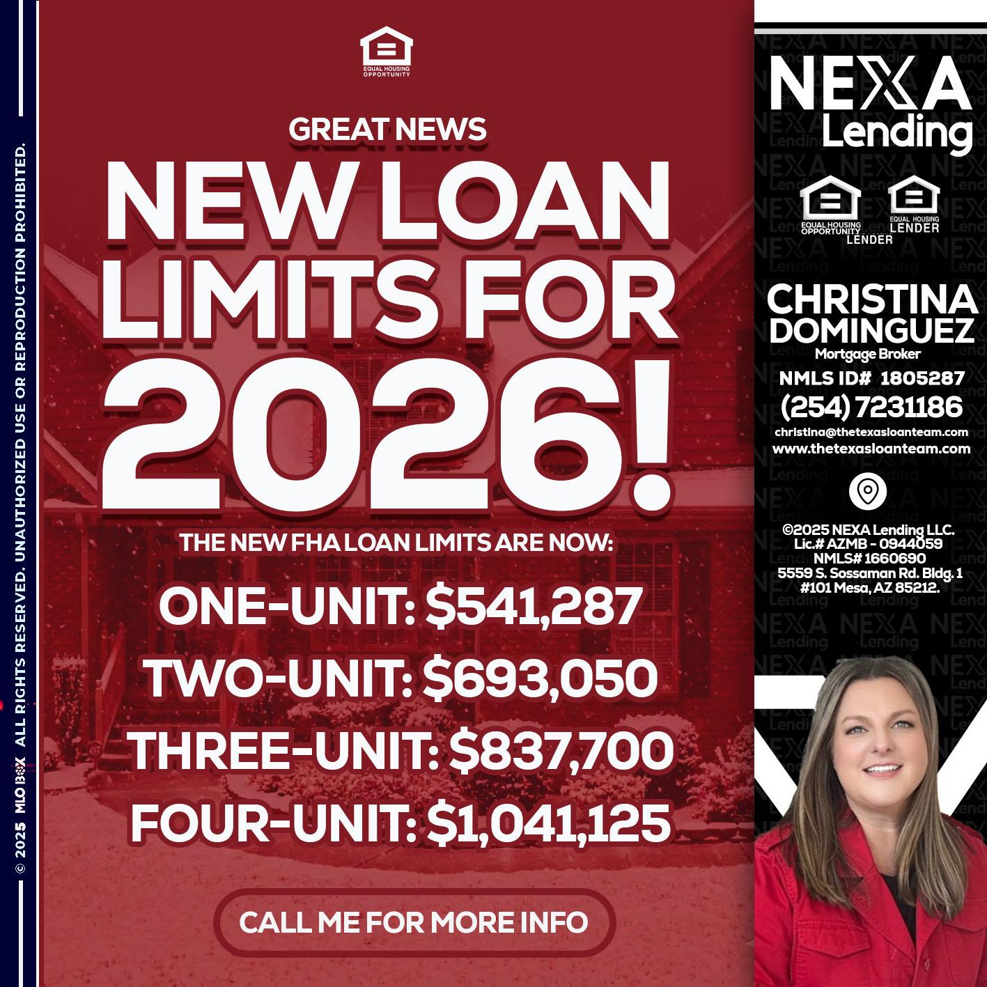 loan limits - Christina Dominguez -Mortgage Broker