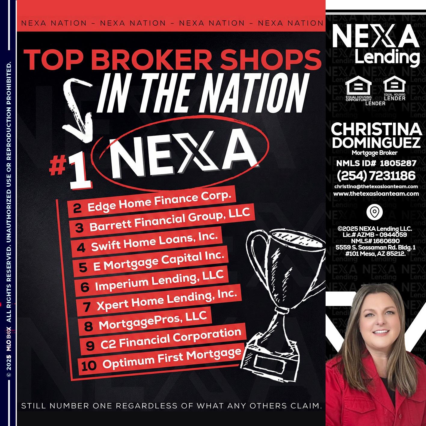 top broker - Christina Dominguez -Mortgage Broker