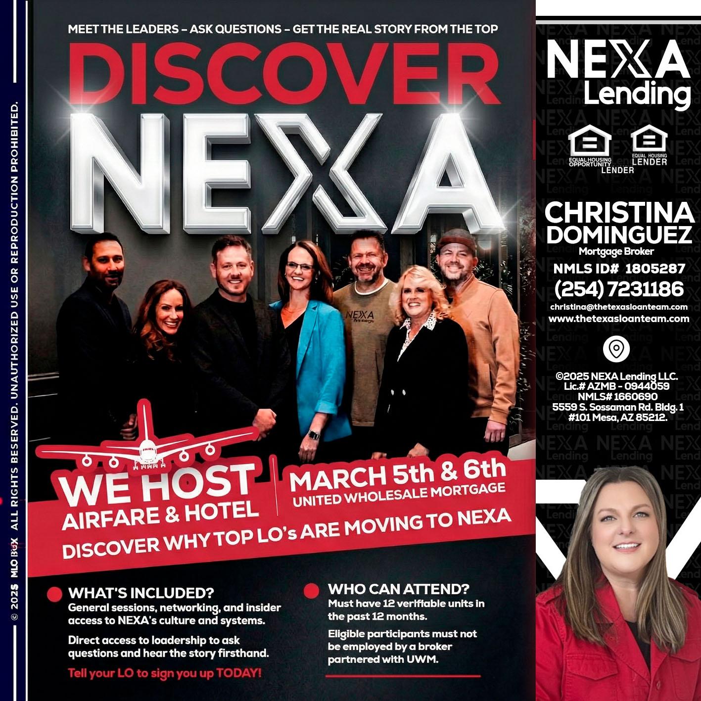 DISCOVER NEXA - Christina Dominguez -Mortgage Broker