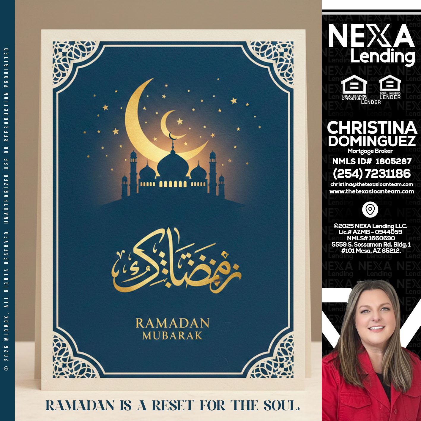 HAPPY RAMADAN - Christina Dominguez -Mortgage Broker