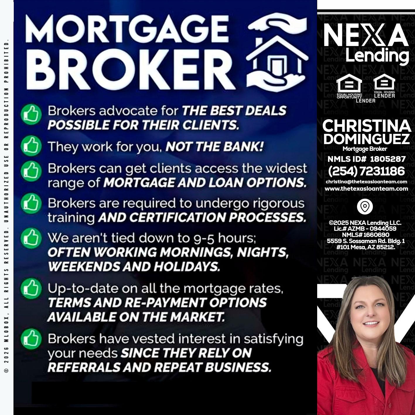 MORTGAGE BROKER - Christina Dominguez -Mortgage Broker