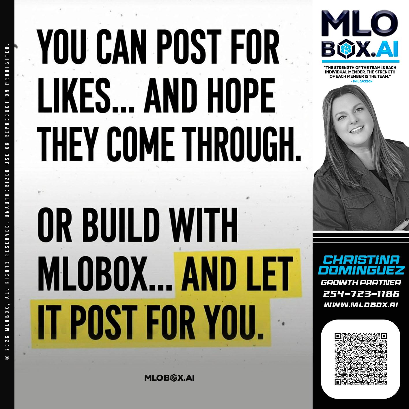 you can post - Christina Dominguez -Mortgage Broker