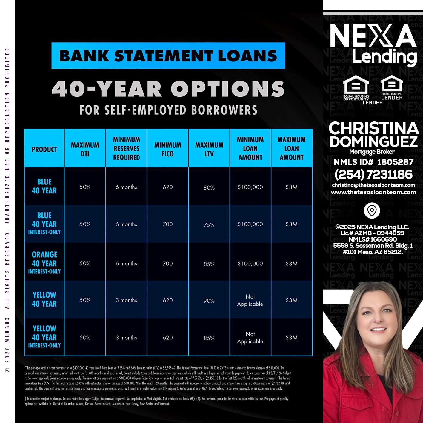 40 YR. OPTIONS - Christina Dominguez -Mortgage Broker