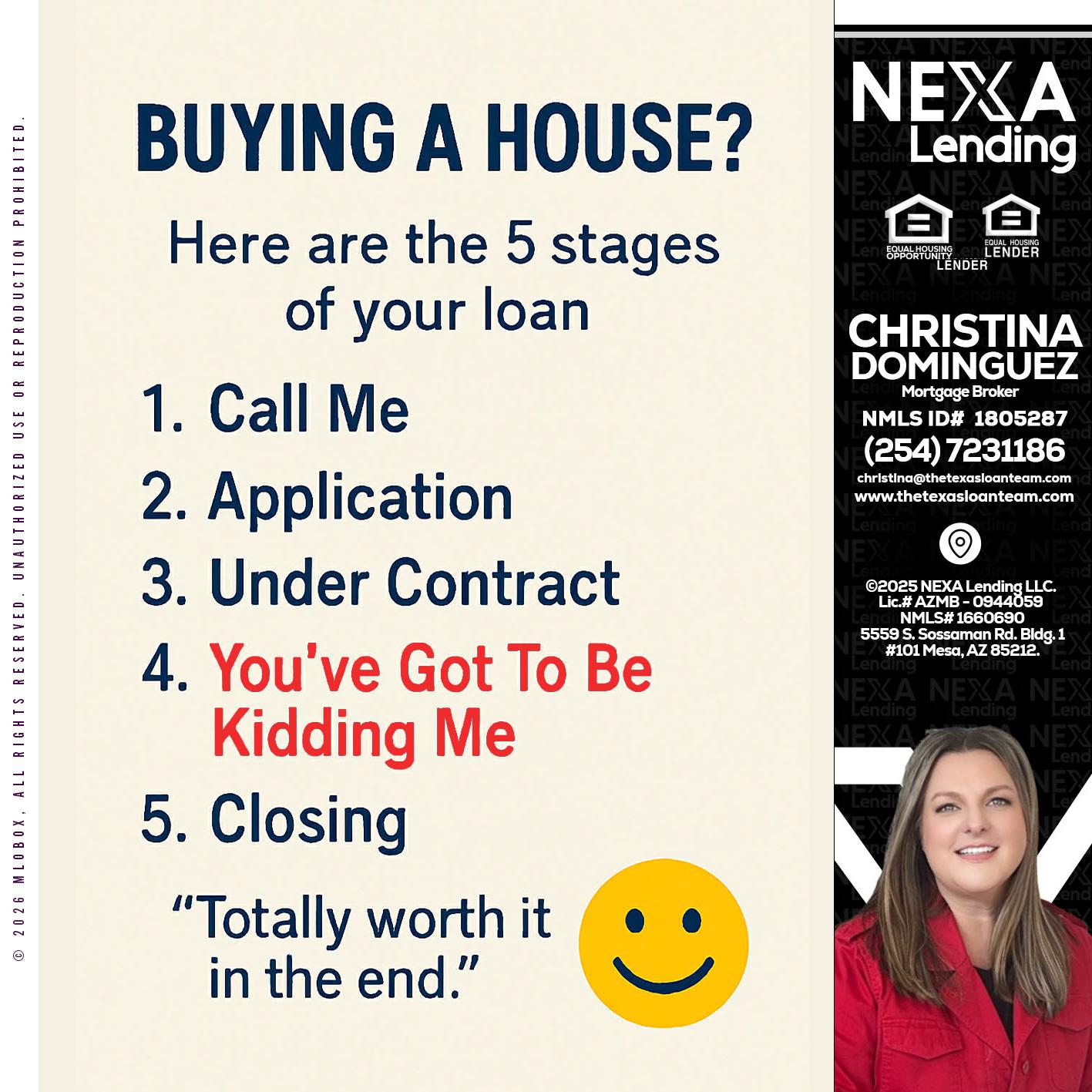 BUYING A HOUSE - Christina Dominguez -Mortgage Broker