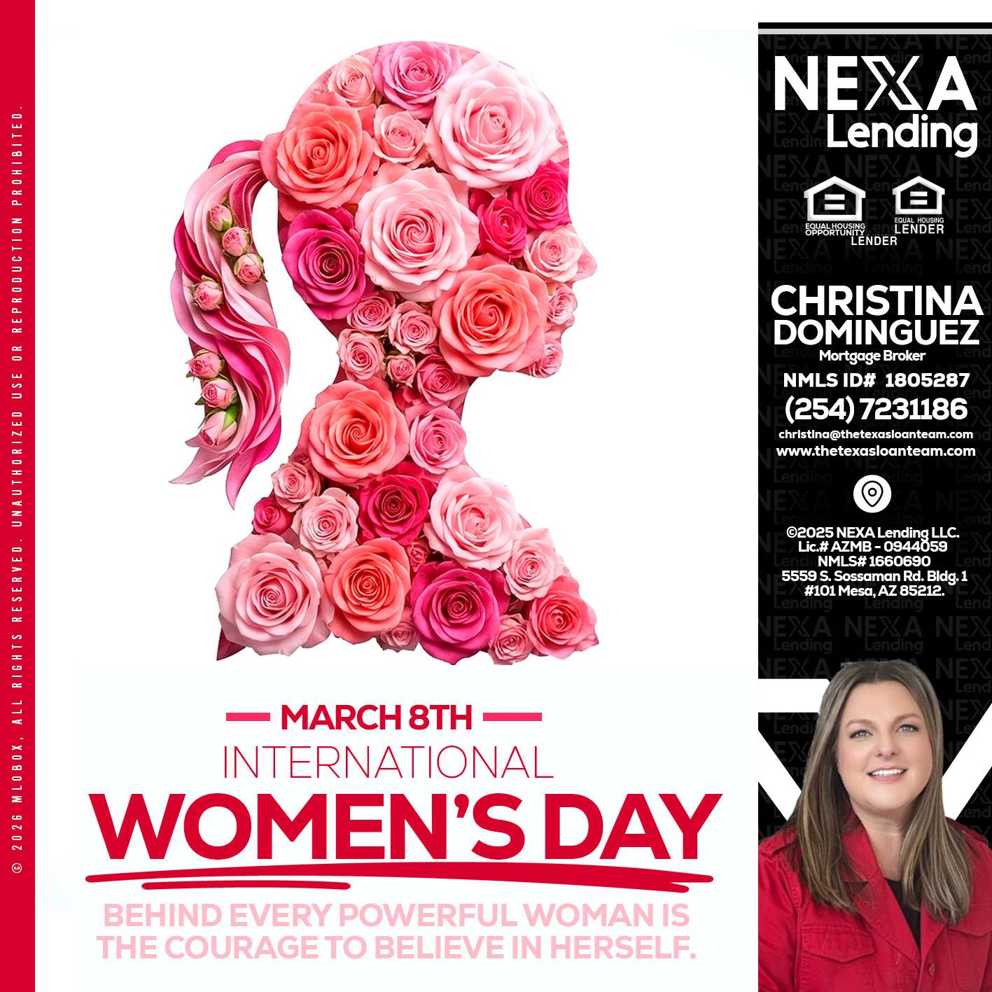 MARCH 8TH - Christina Dominguez -Mortgage Broker