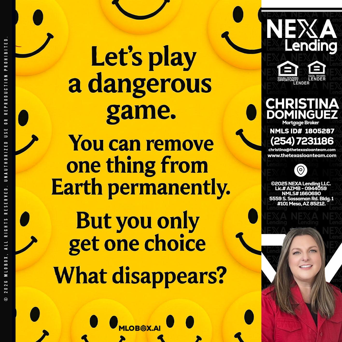 LETS PLAY - Christina Dominguez -Mortgage Broker