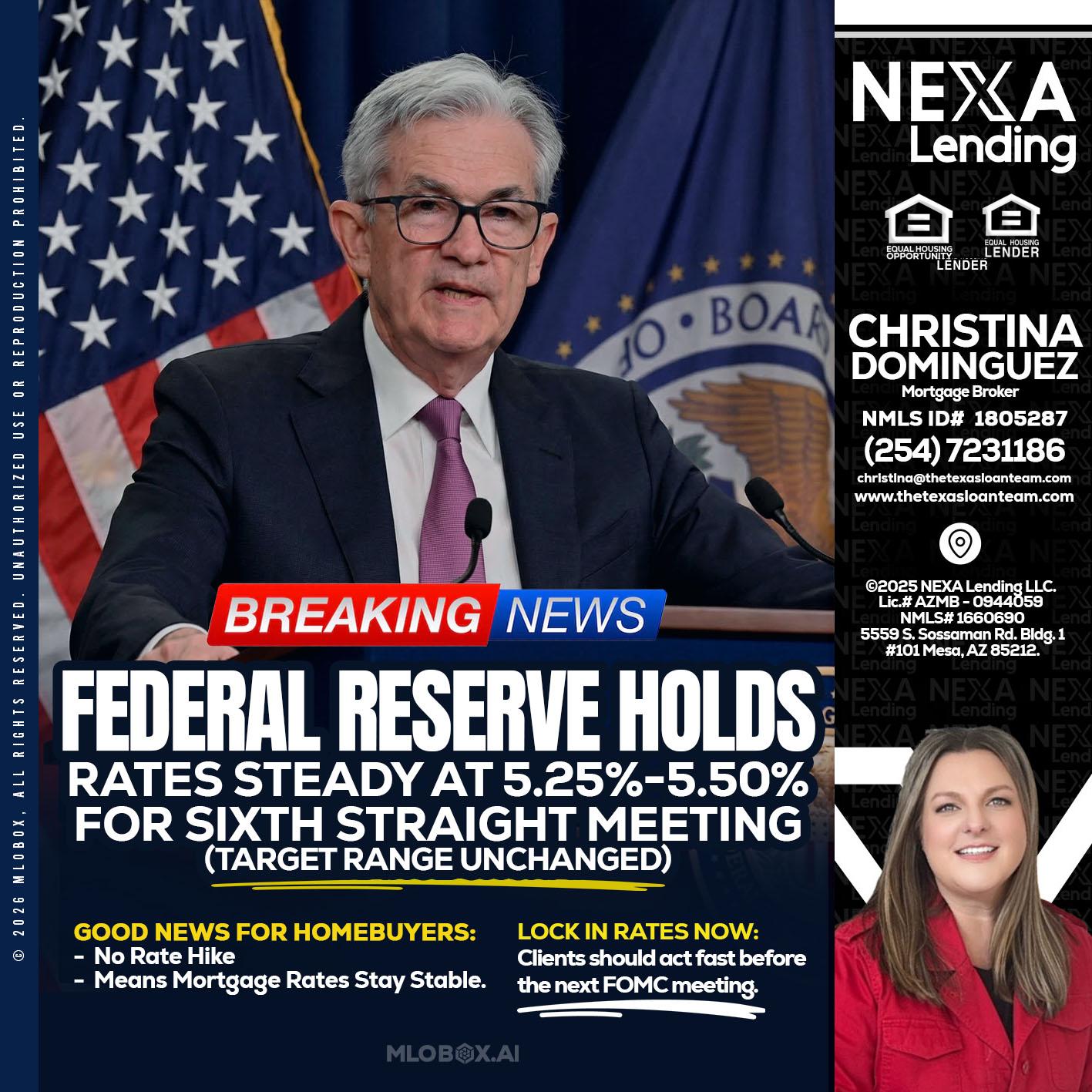 federal reserve - Christina Dominguez -Mortgage Broker