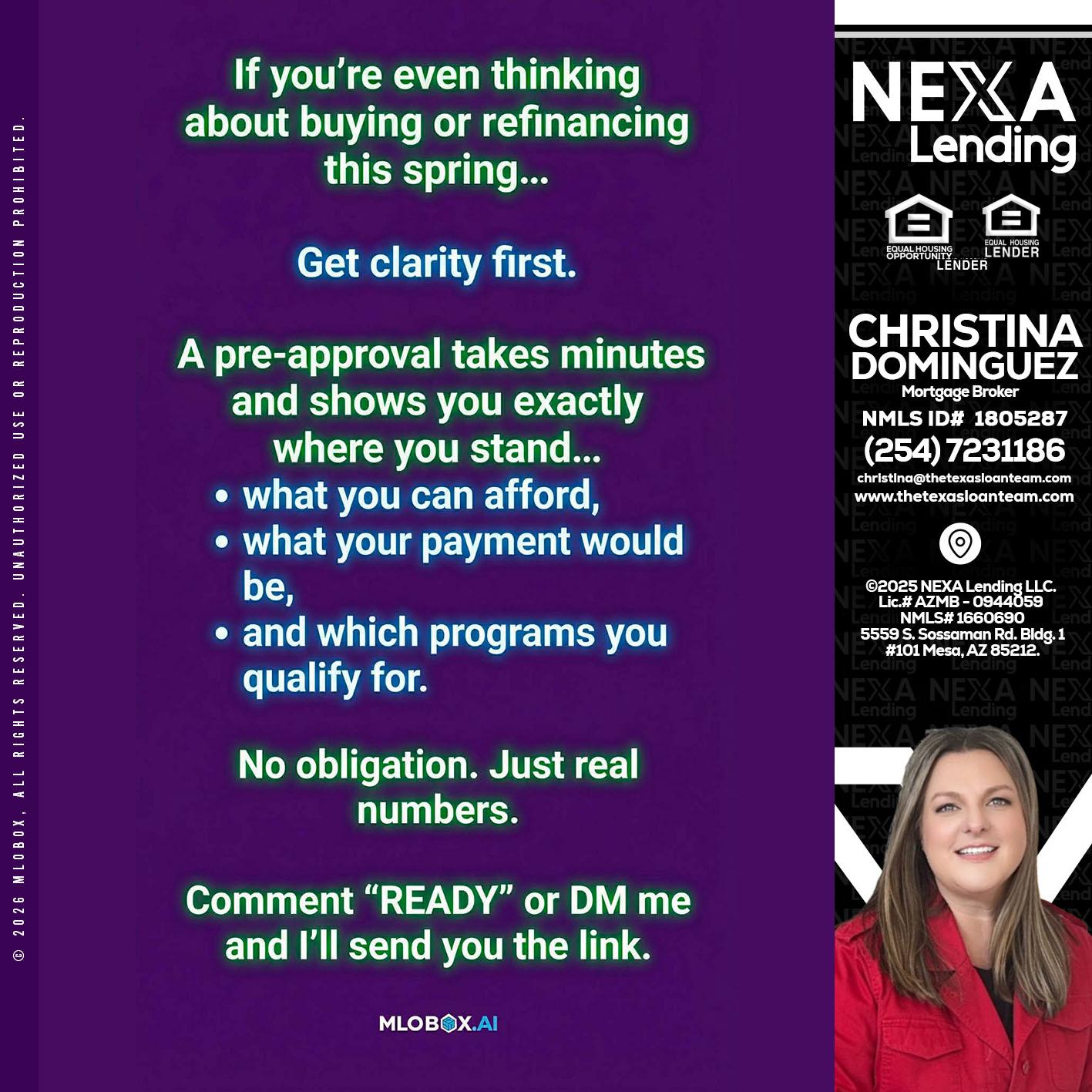 IF YOU THINKING - Christina Dominguez -Mortgage Broker