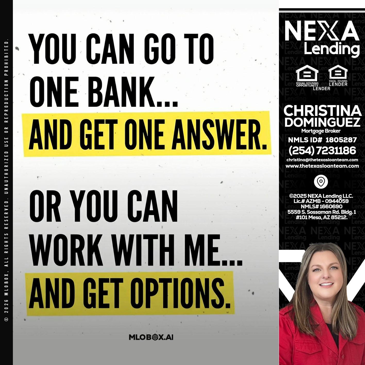 YOU CAN GO TO - Christina Dominguez -Mortgage Broker