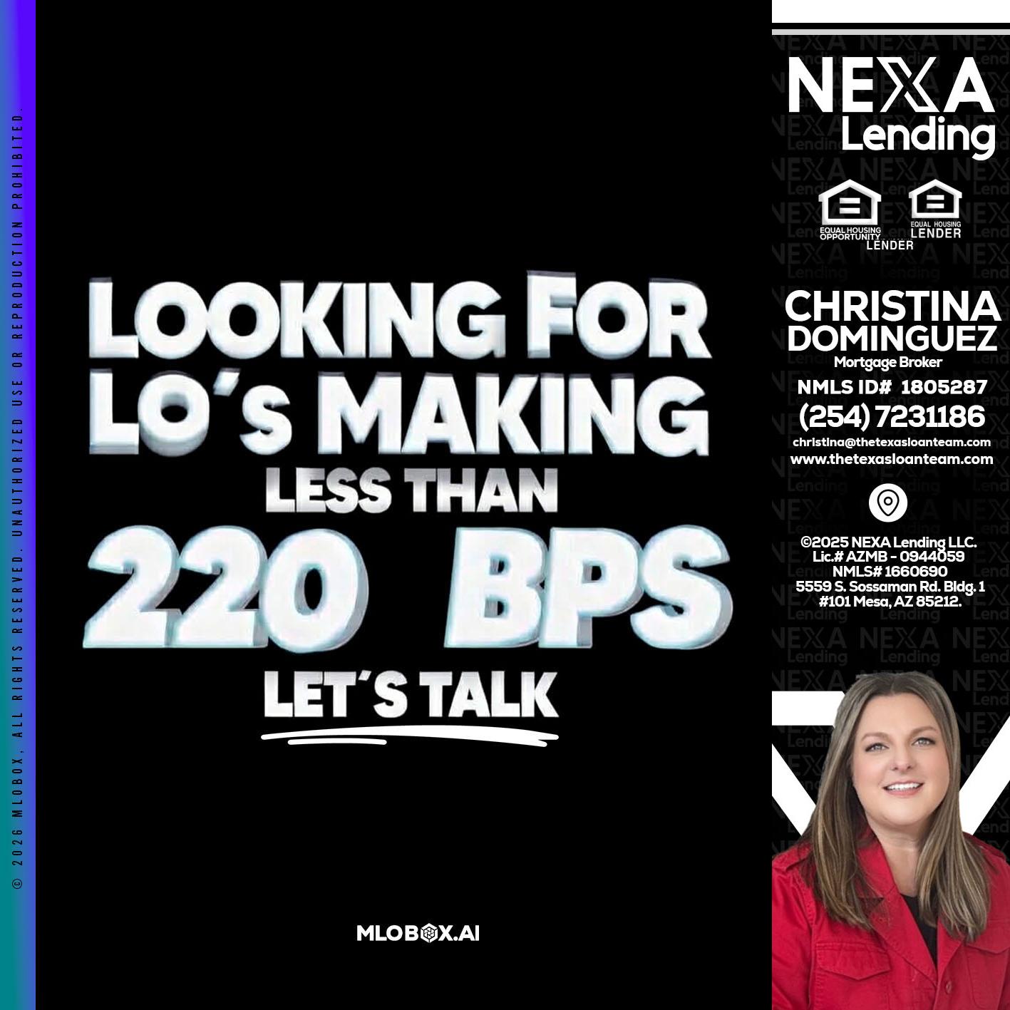 LOOKING FOR - Christina Dominguez -Mortgage Broker