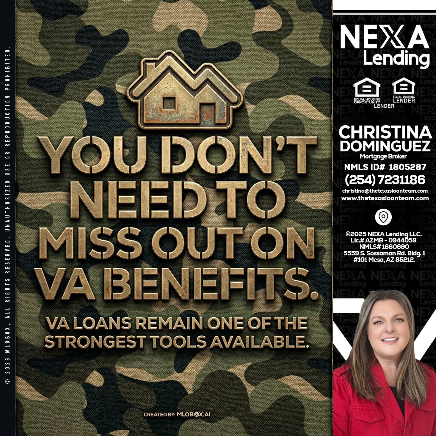 you don't need - Christina Dominguez -Mortgage Broker