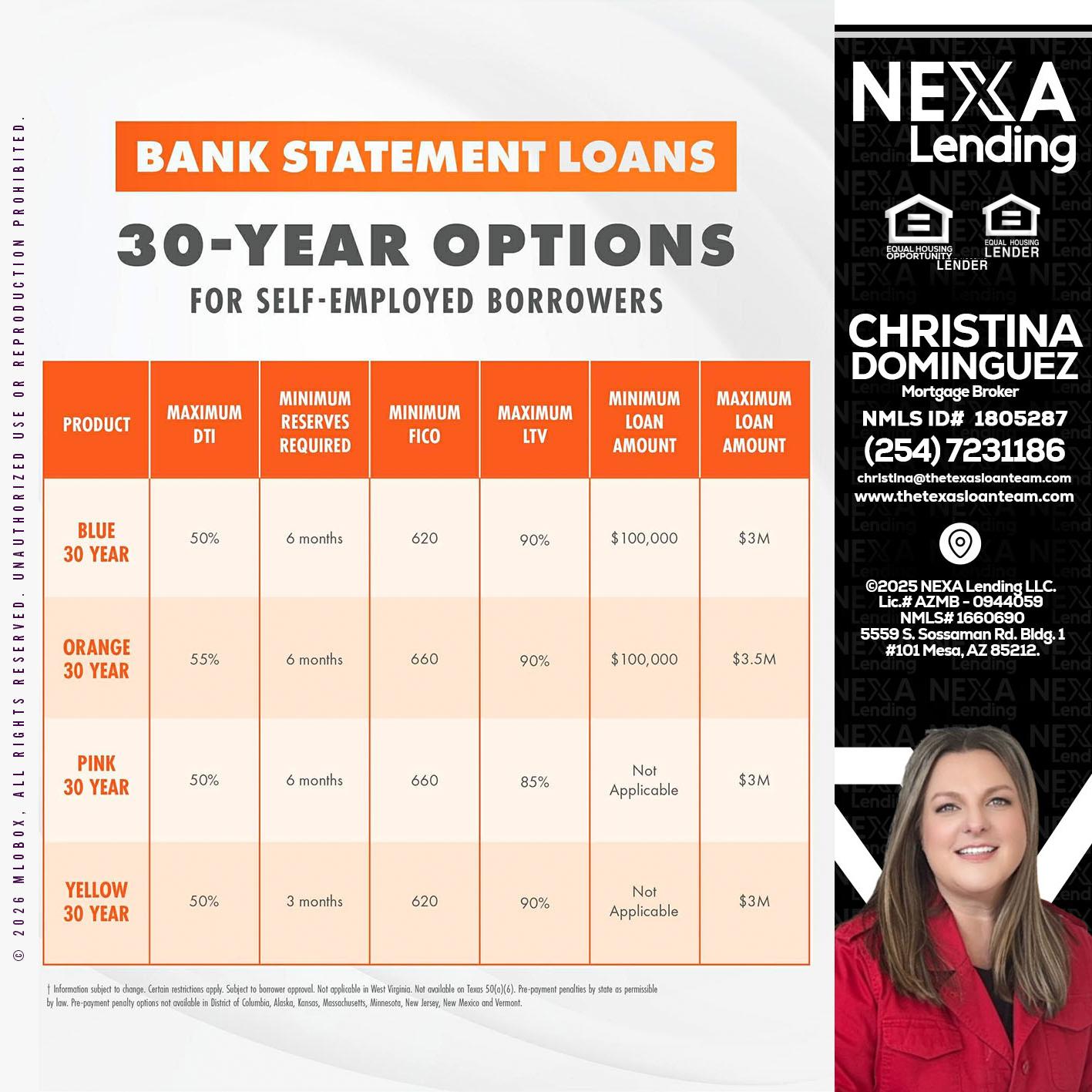30 YEARS OPTIONS - Christina Dominguez -Mortgage Broker