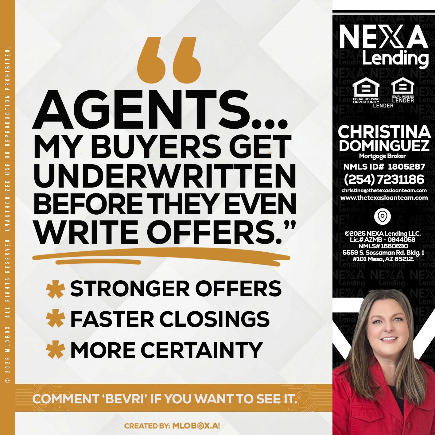 agents - Christina Dominguez -Mortgage Broker