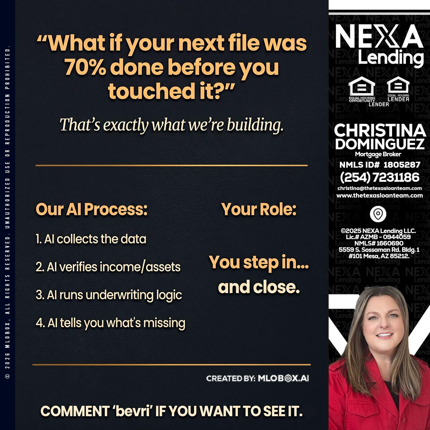 WHAT IF YOUR - Christina Dominguez -Mortgage Broker