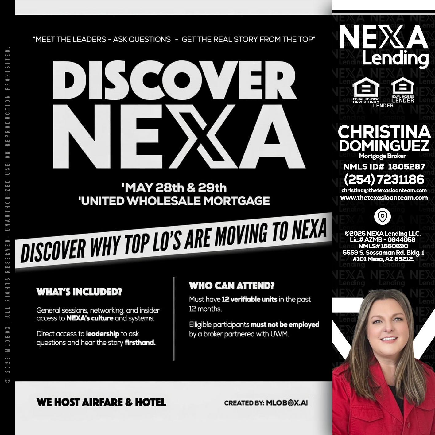 DISCOVER NEXA - Christina Dominguez -Mortgage Broker