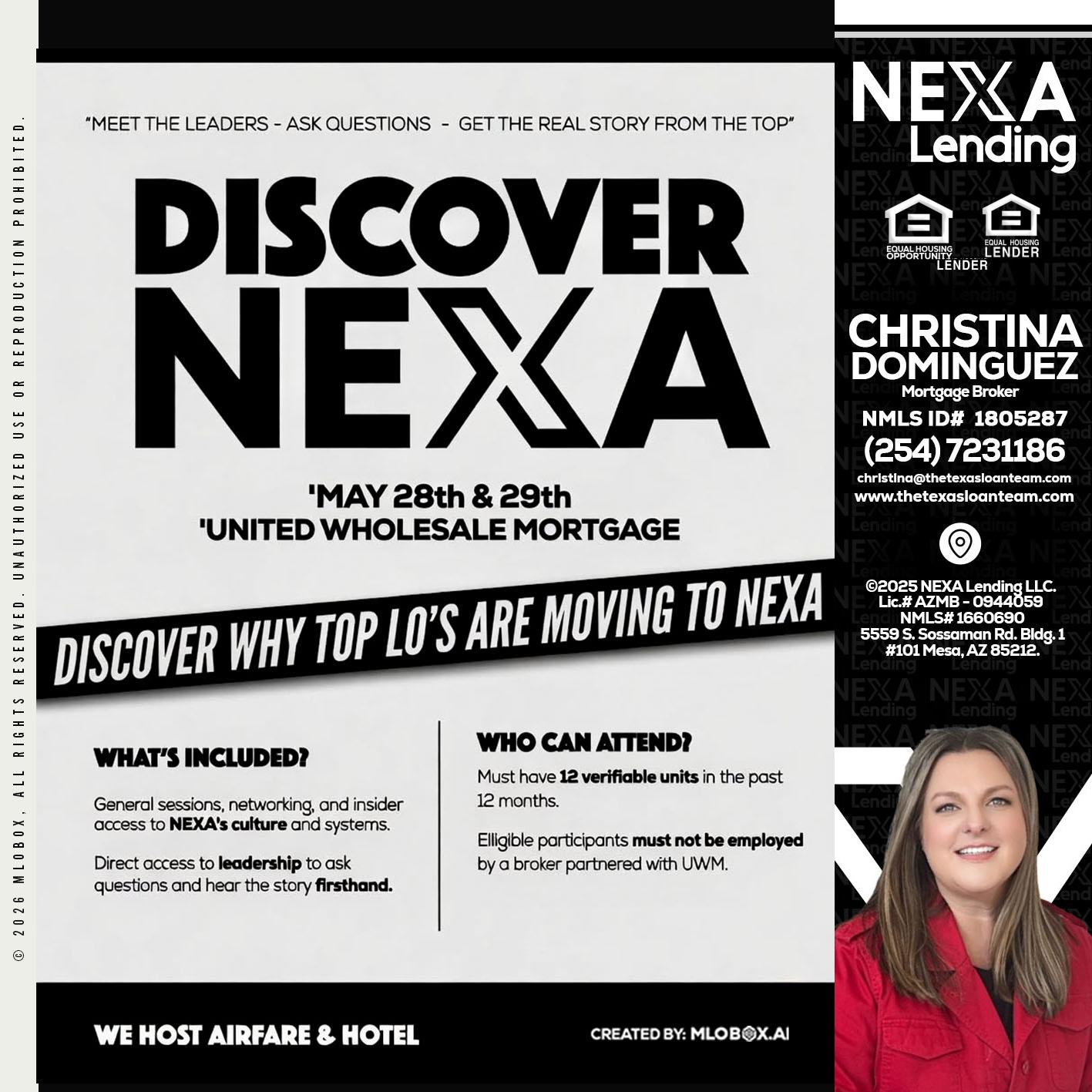 DISCOVER NEXA - Christina Dominguez -Mortgage Broker