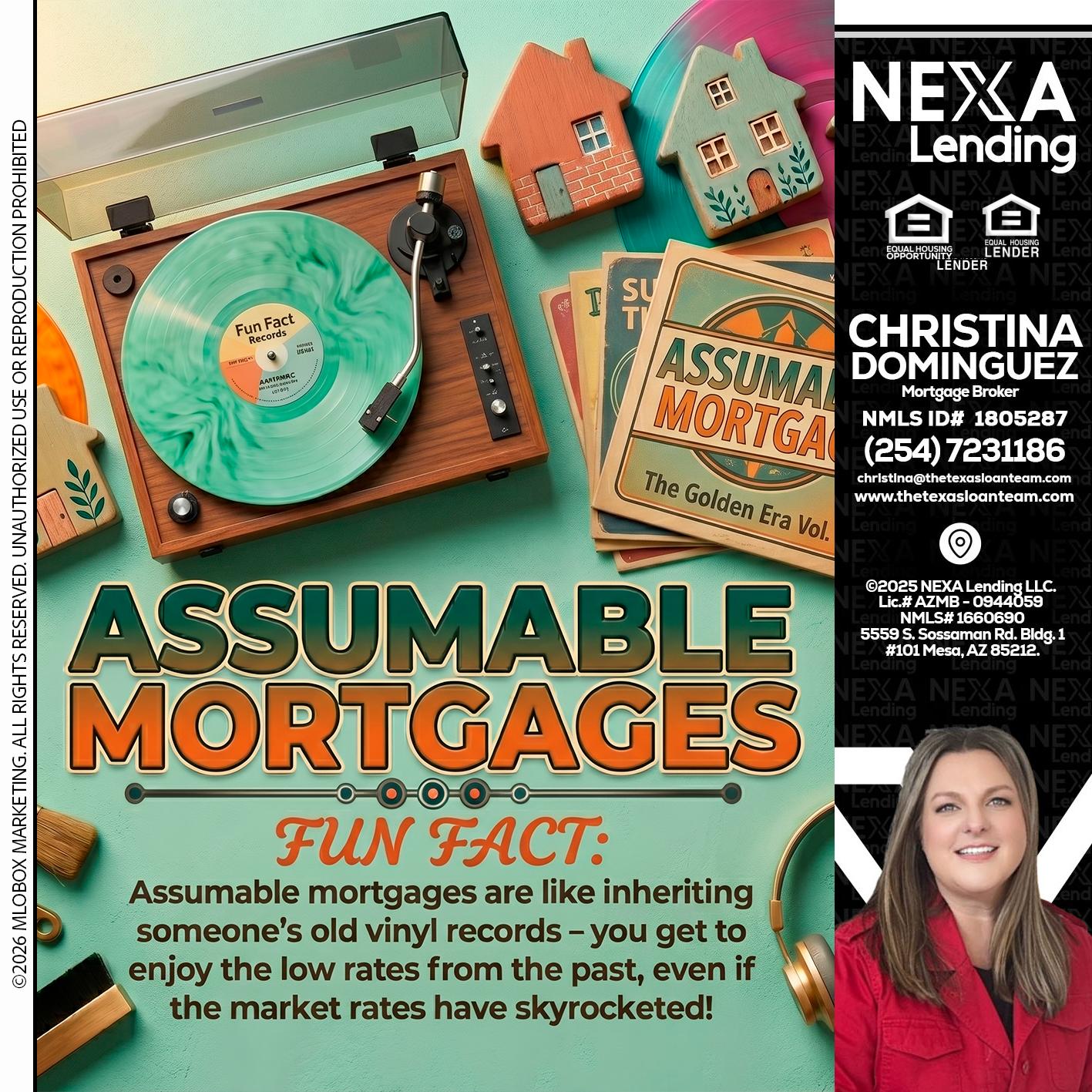 ASSUMABLE MORTGAGES - Christina Dominguez -Mortgage Broker