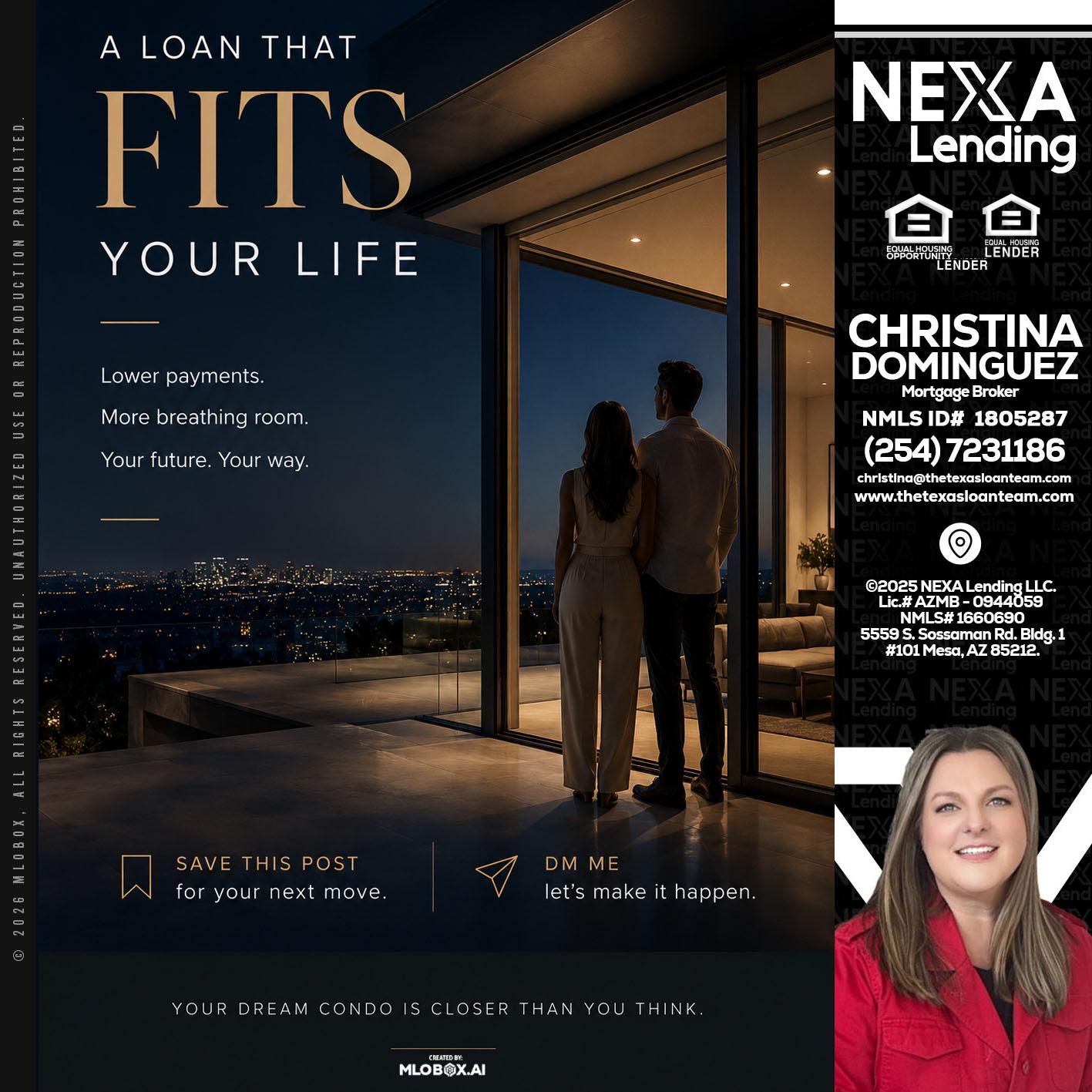 LOANS THAT FIT - Christina Dominguez -Mortgage Broker