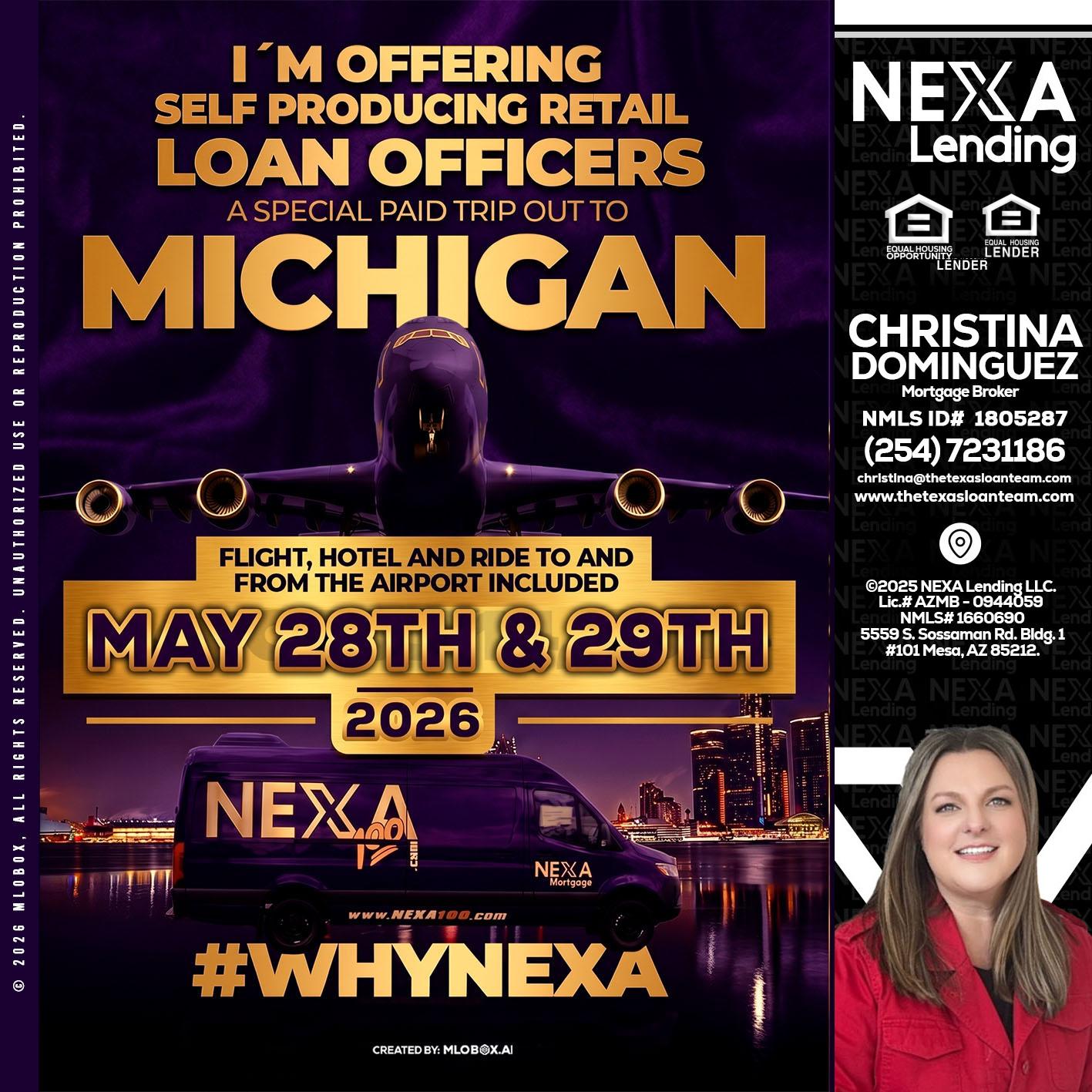 MICHIGAN - Christina Dominguez -Mortgage Broker