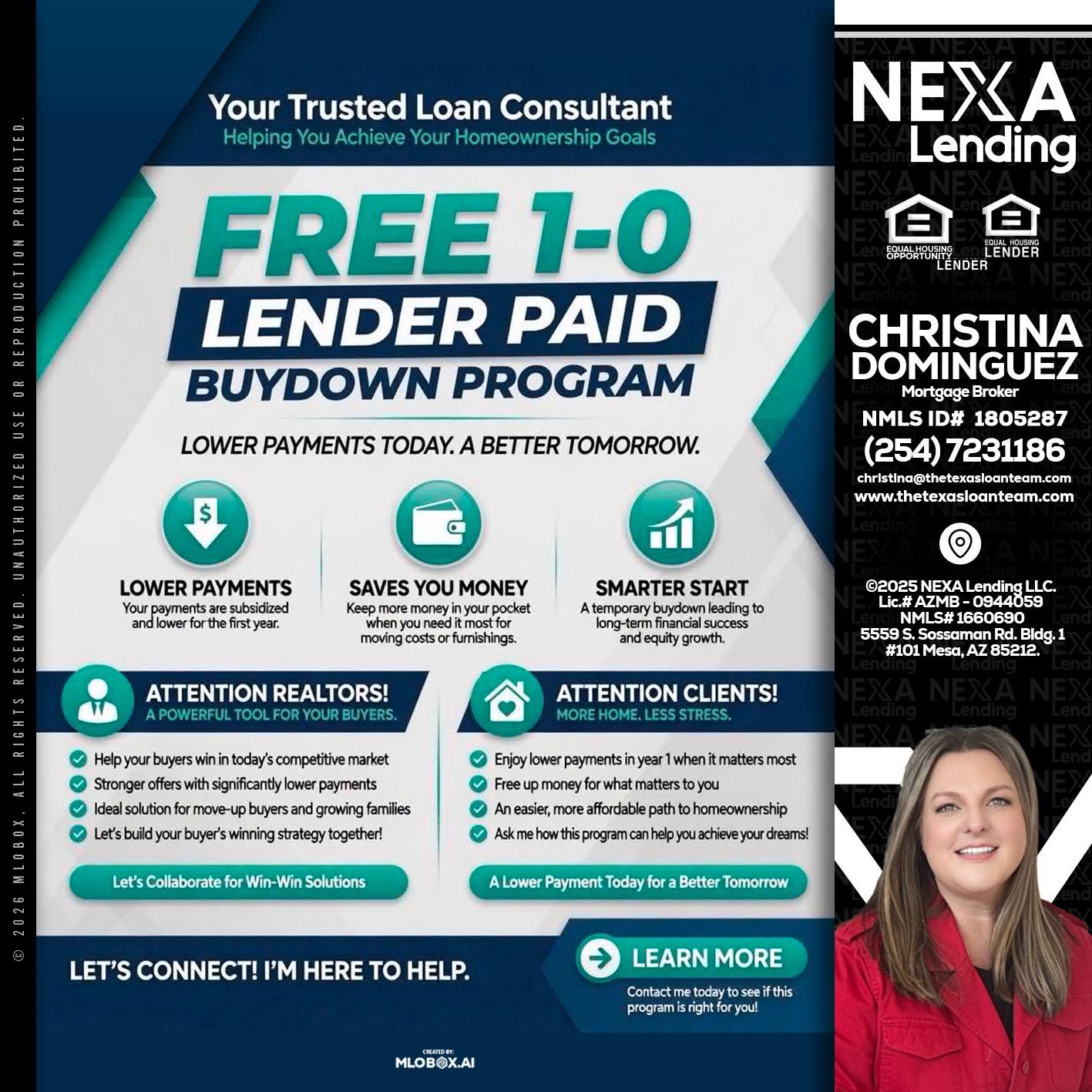 FREE 1-0 - Christina Dominguez -Mortgage Broker