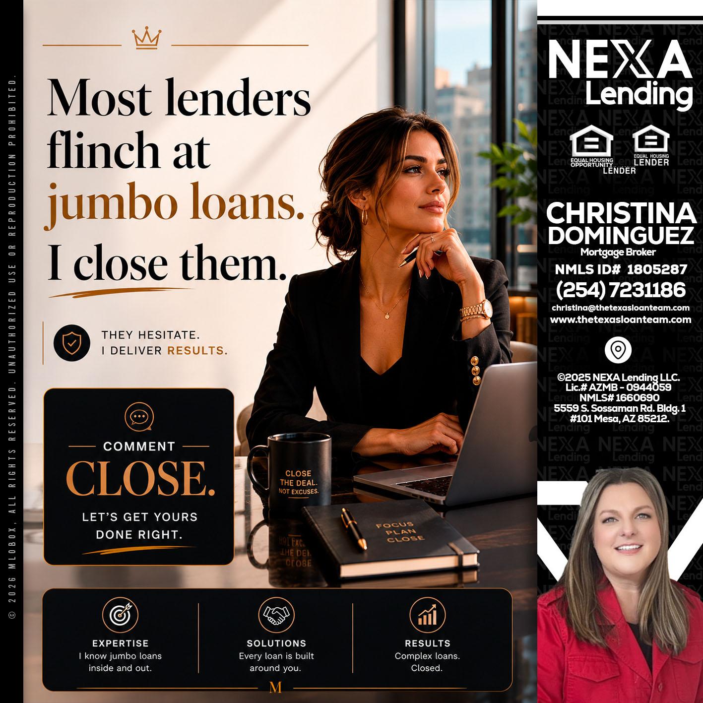 most lenders - Christina Dominguez -Mortgage Broker