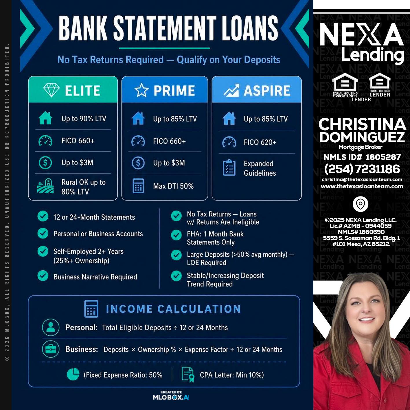 BANK STATEMENT - Christina Dominguez -Mortgage Broker