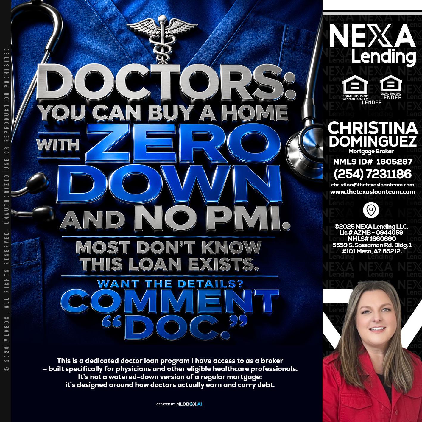 DOCTORS YOU CAN BUY - Christina Dominguez -Mortgage Broker