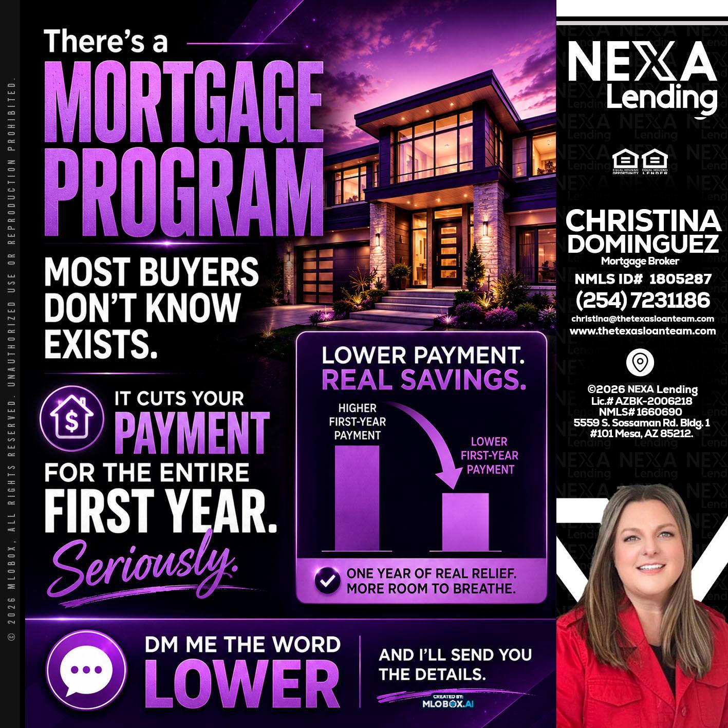 MORTGAGE PROGRAM - Christina Dominguez -Mortgage Broker