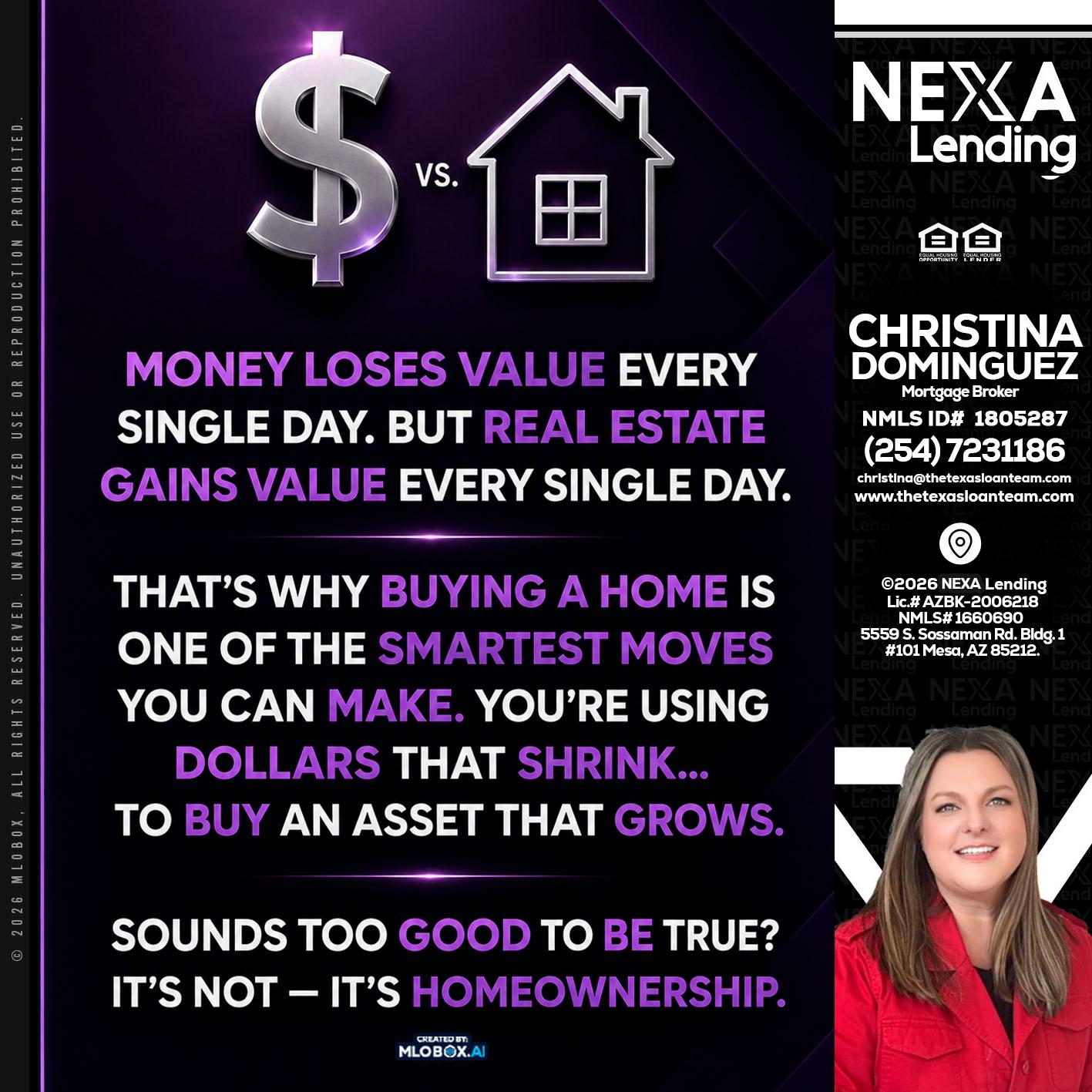 MONEY LOSES - Christina Dominguez -Mortgage Broker