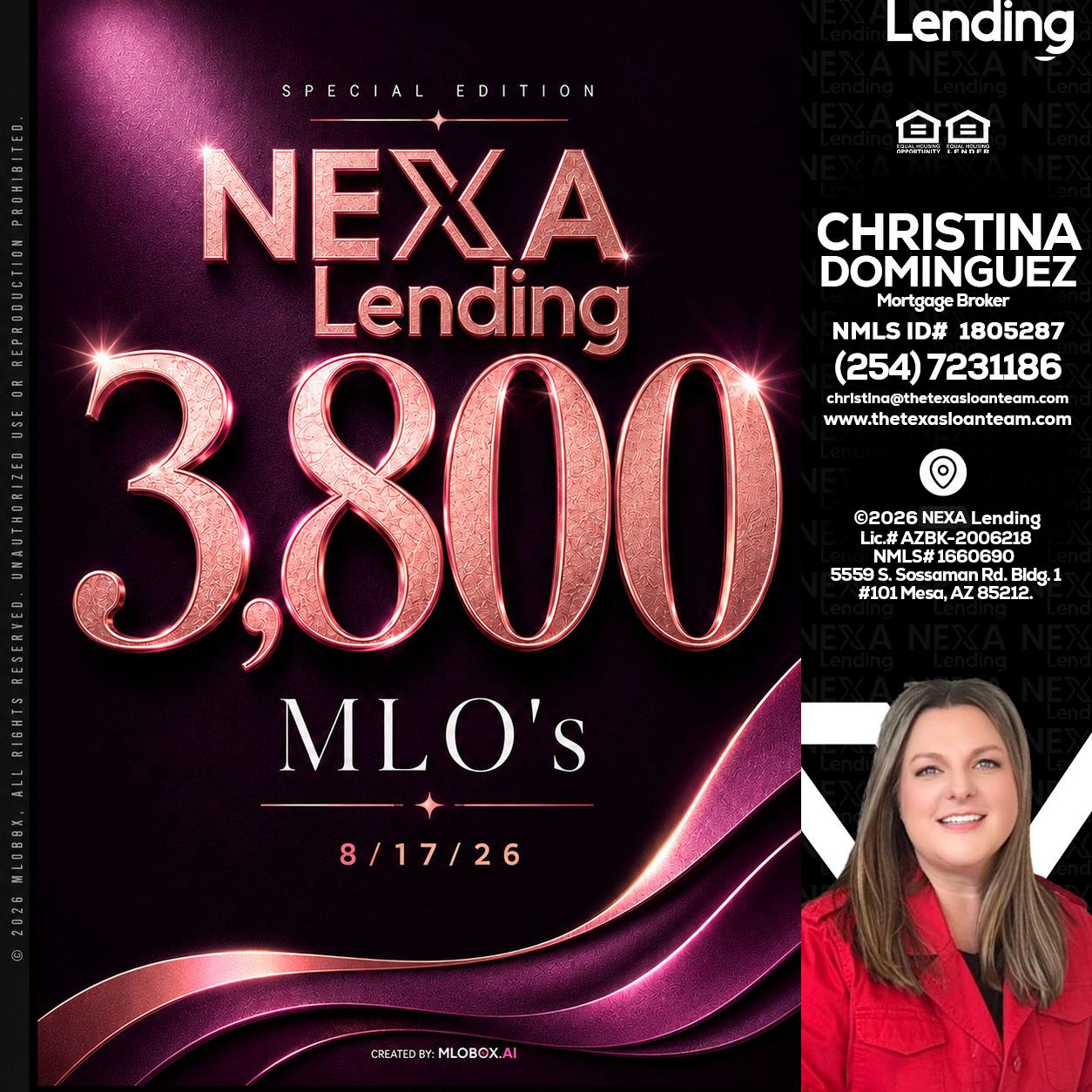 3800 MLOs - Christina Dominguez -Mortgage Broker