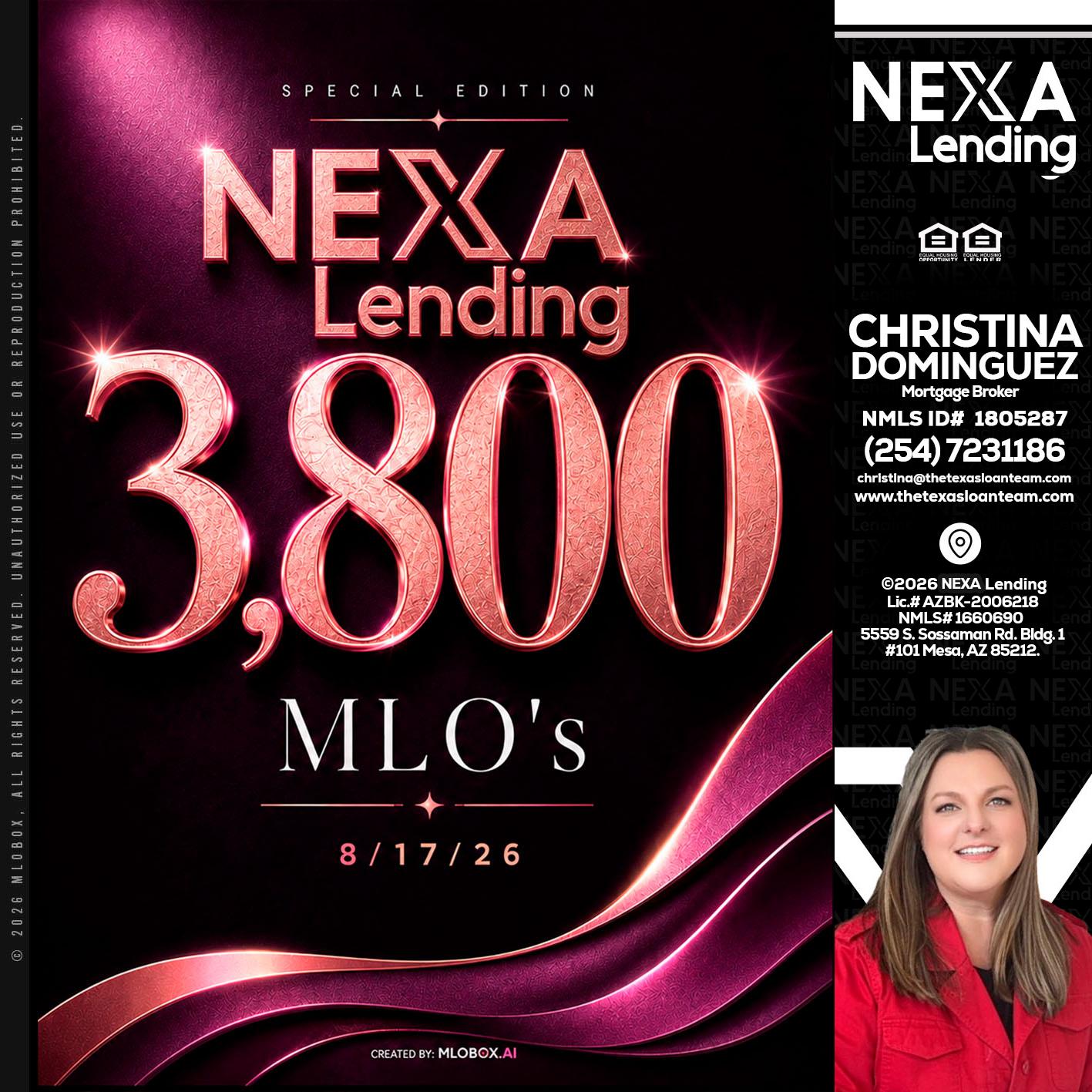 3800 MLOs - Christina Dominguez -Mortgage Broker