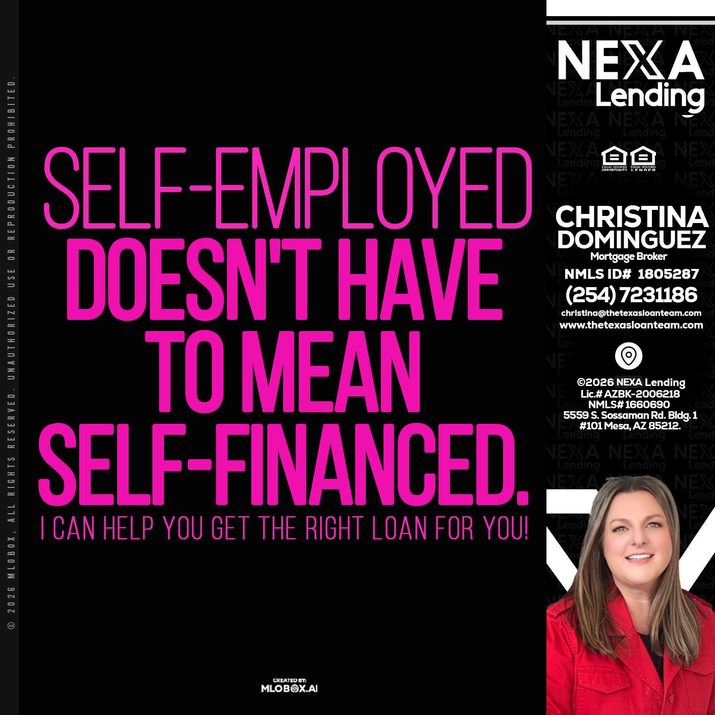 self employed - Christina Dominguez -Mortgage Broker