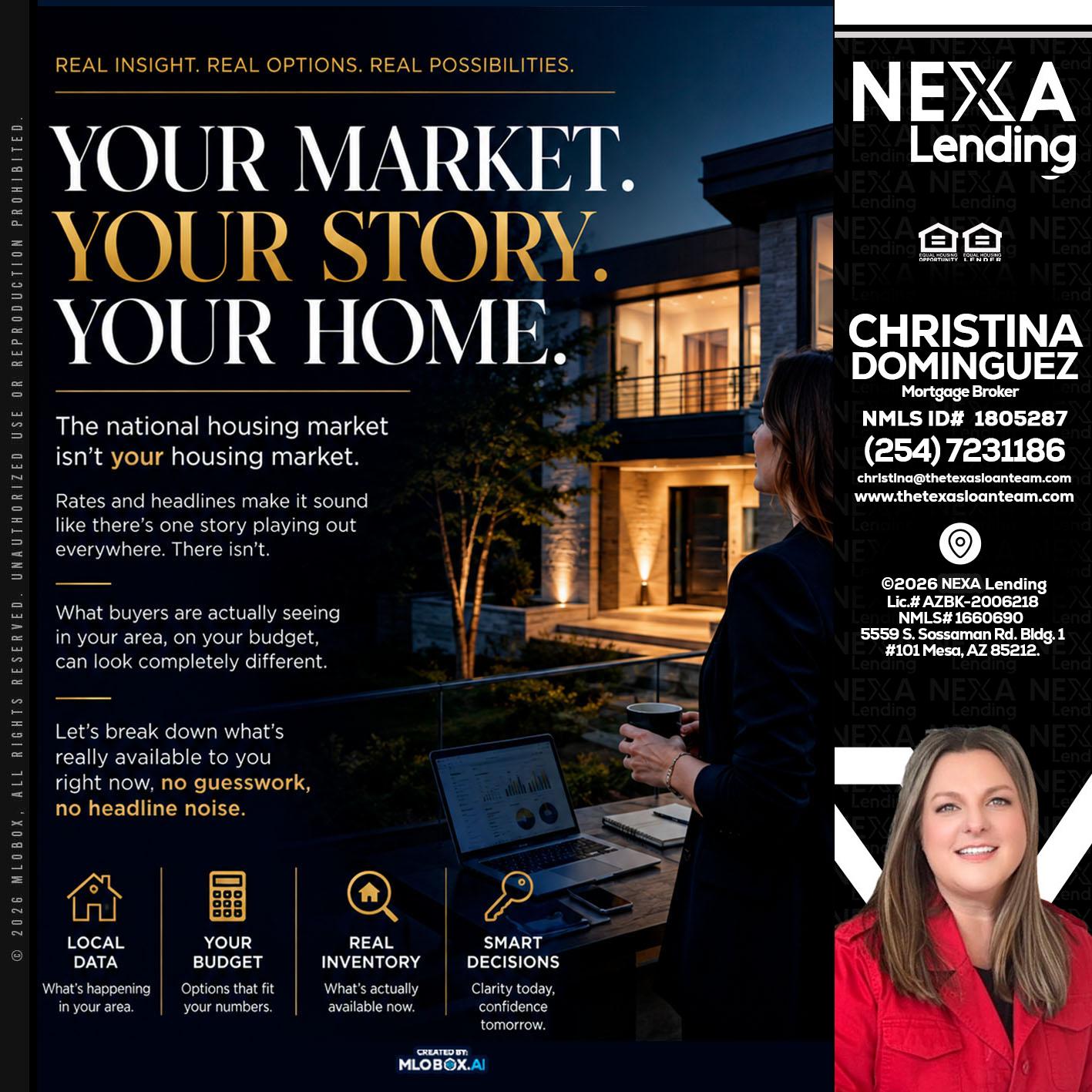 your market - Christina Dominguez -Mortgage Broker