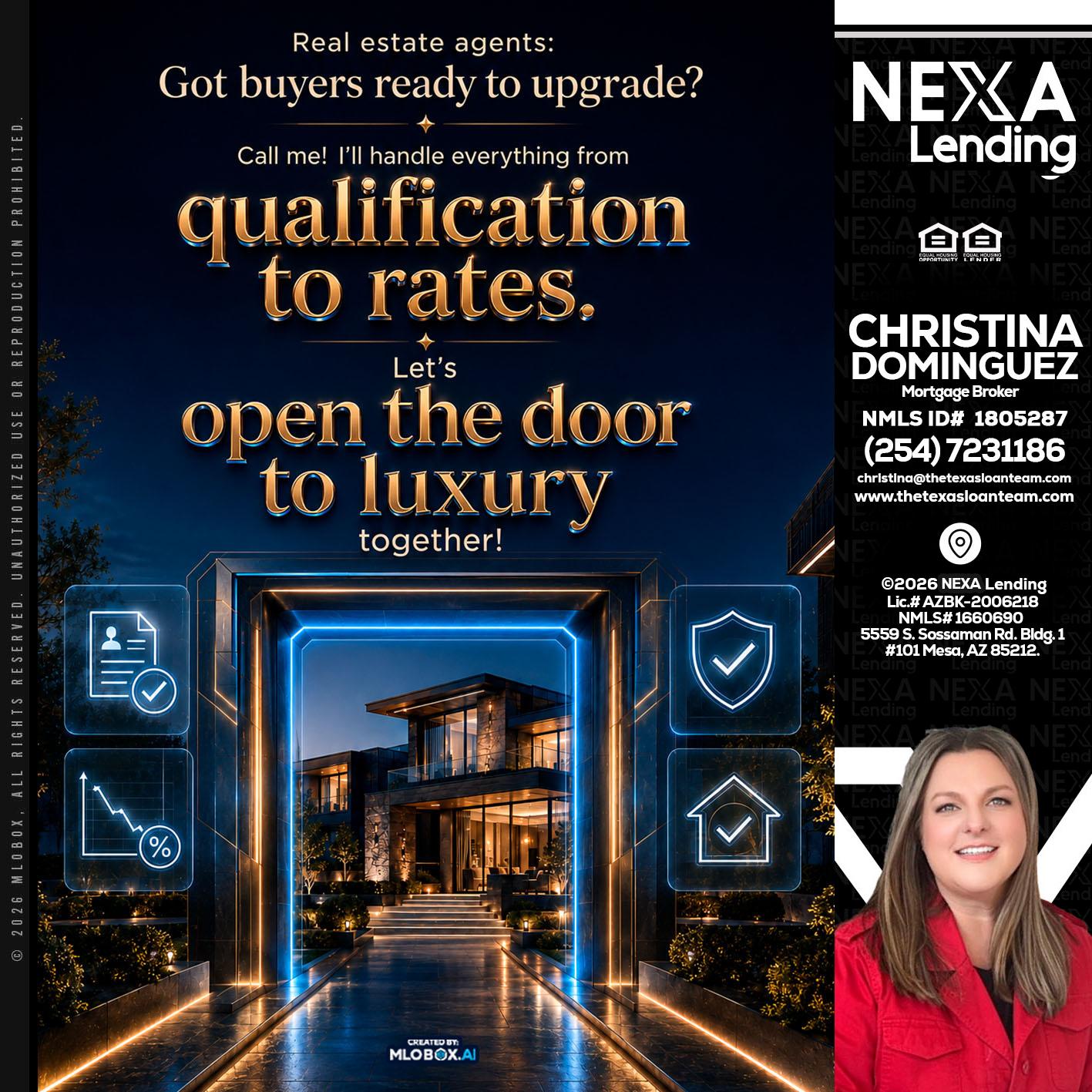 QUALIFICATION TO RATES - Christina Dominguez -Mortgage Broker