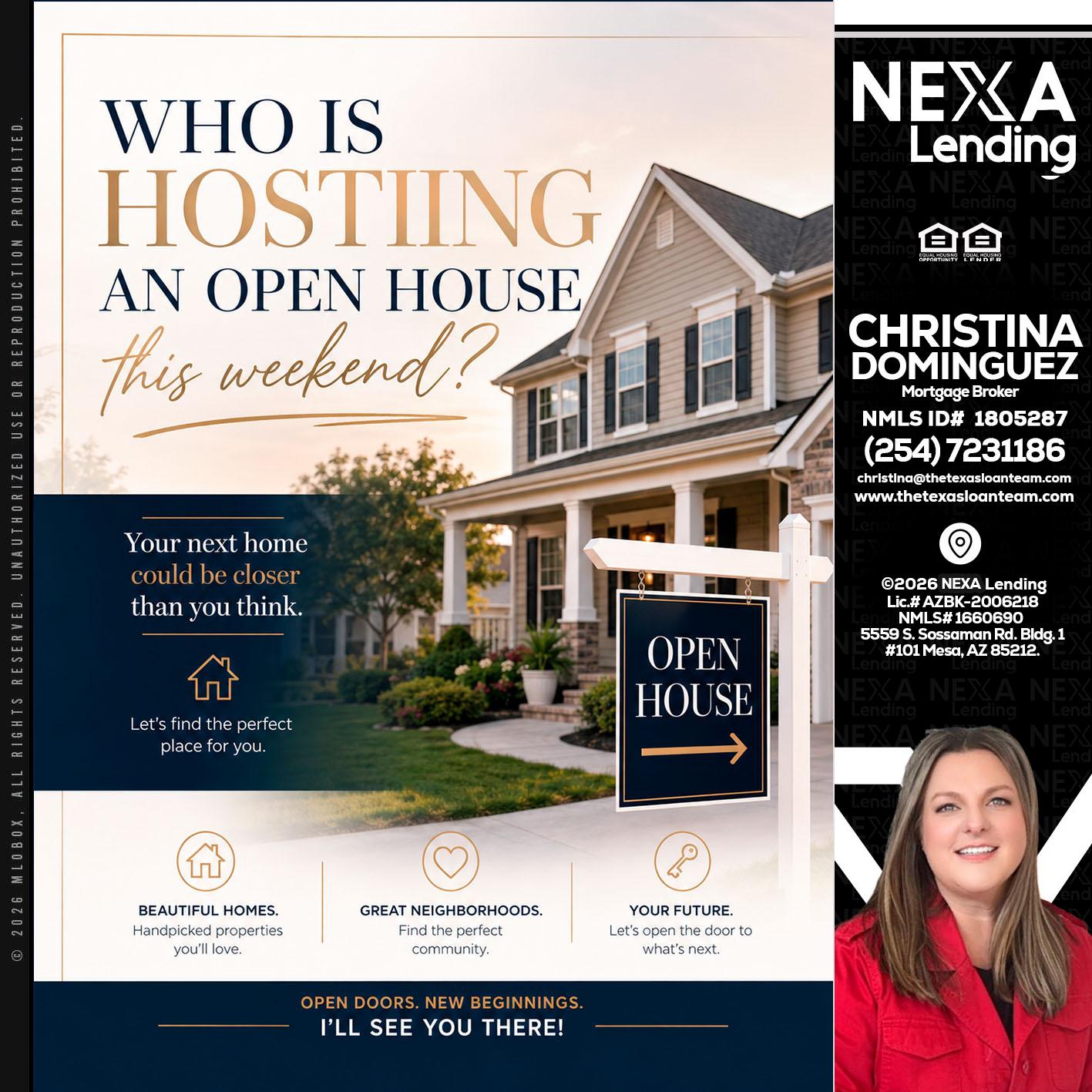 WHOS HOSTING - Christina Dominguez -Mortgage Broker