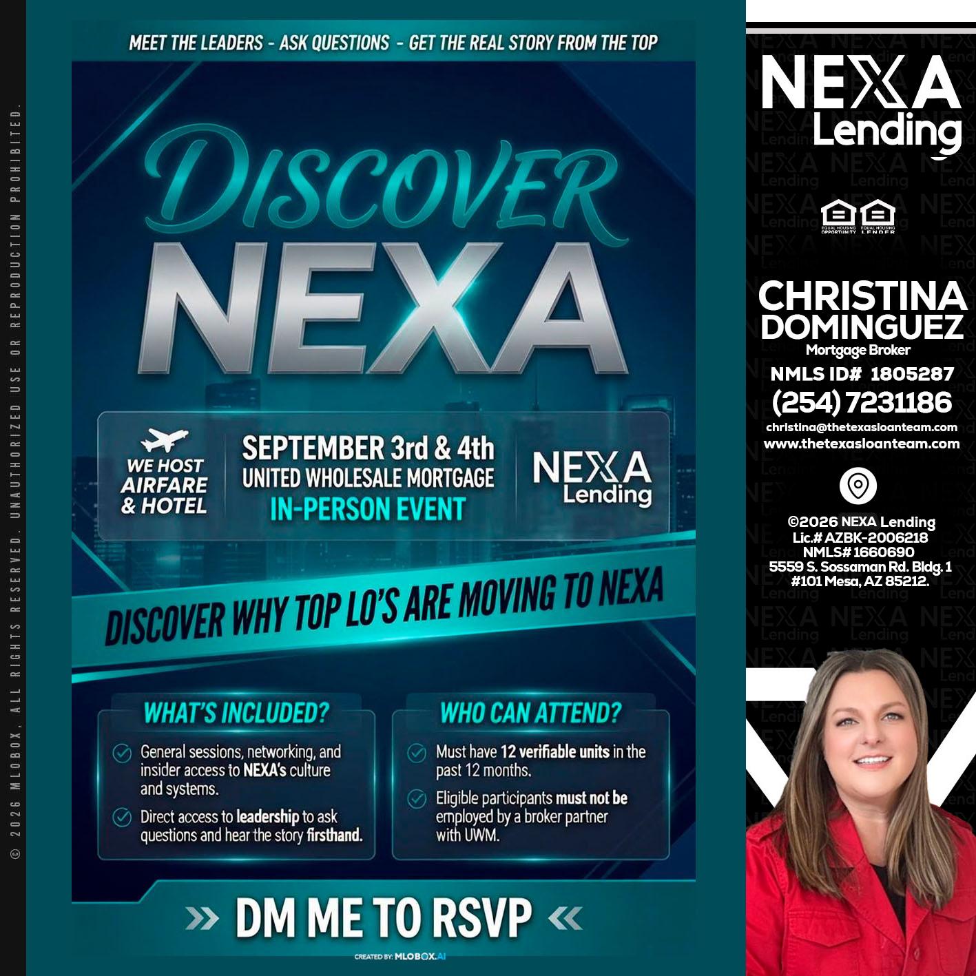 DISCOVER NEXA - Christina Dominguez -Mortgage Broker