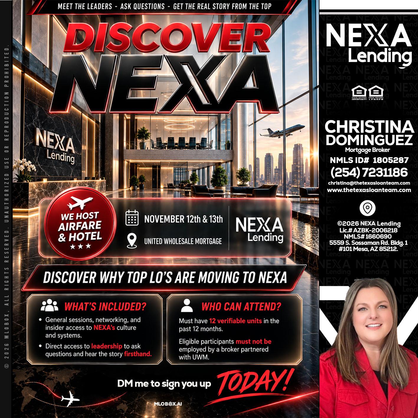 DISCOVER NEXA - Christina Dominguez -Mortgage Broker
