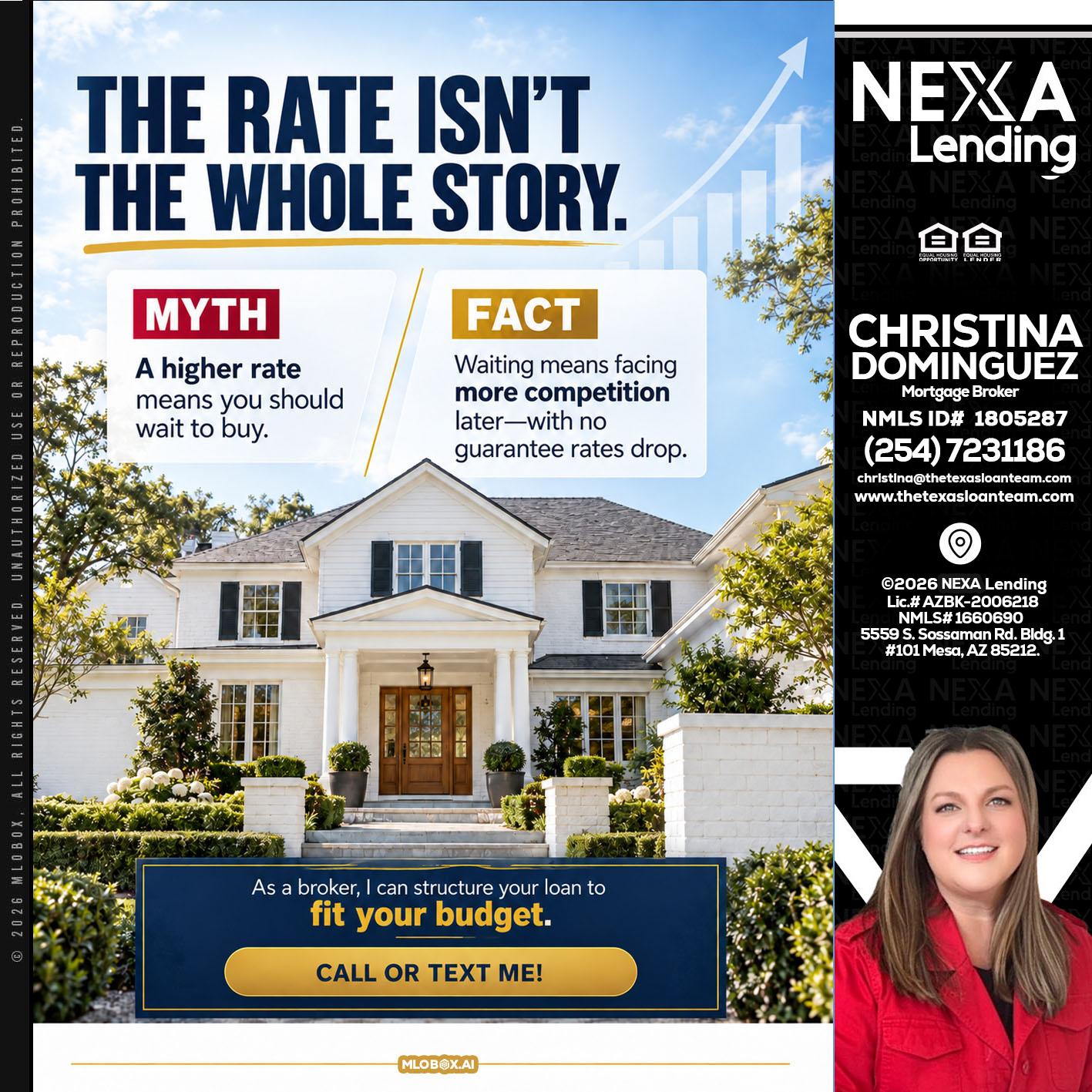 THE RATE ISNT - Christina Dominguez -Mortgage Broker
