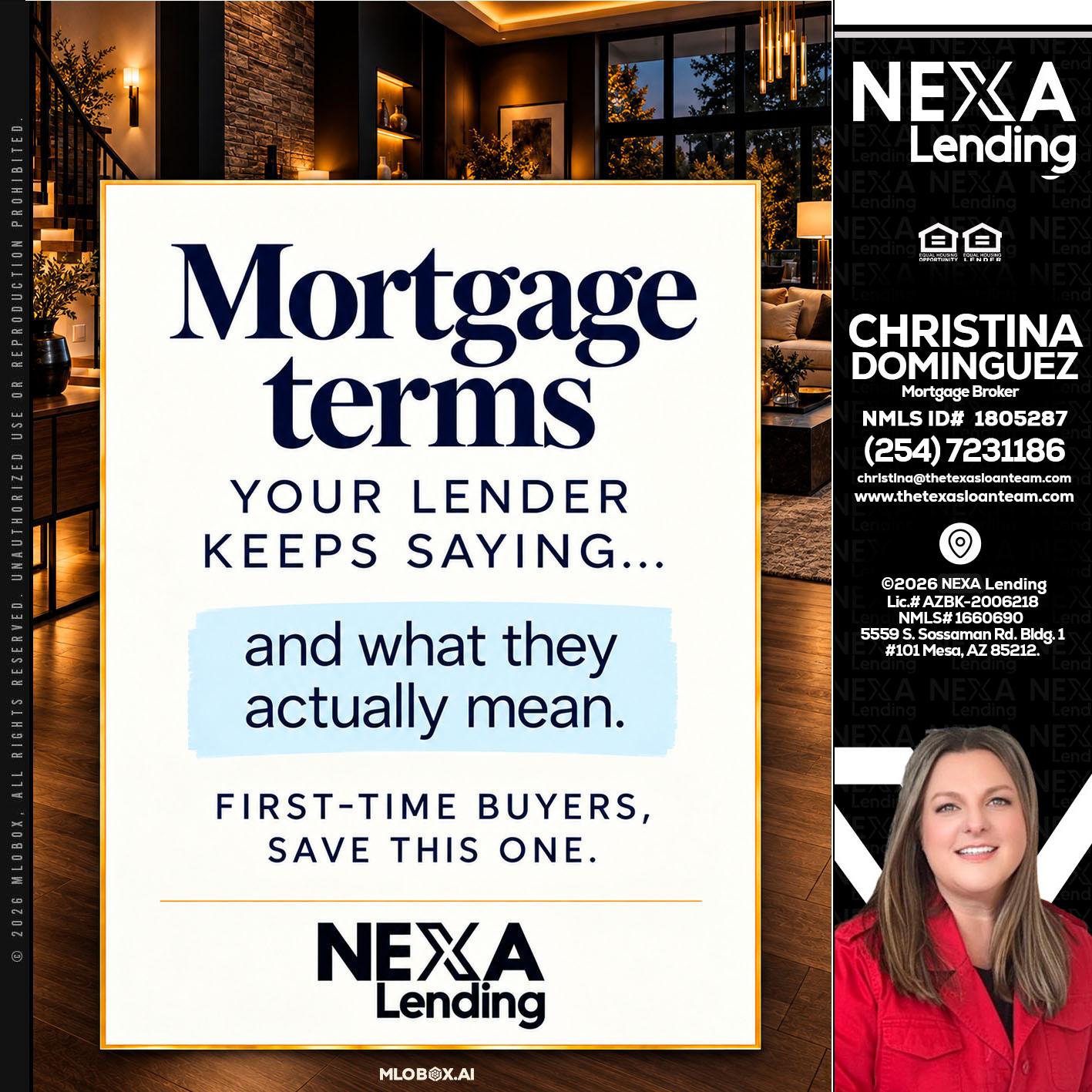 mortgage terms - Christina Dominguez -Mortgage Broker