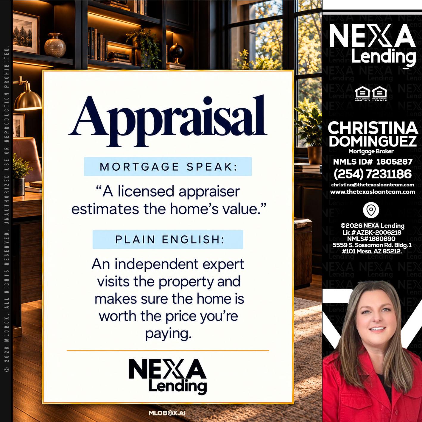 appraisal - Christina Dominguez -Mortgage Broker