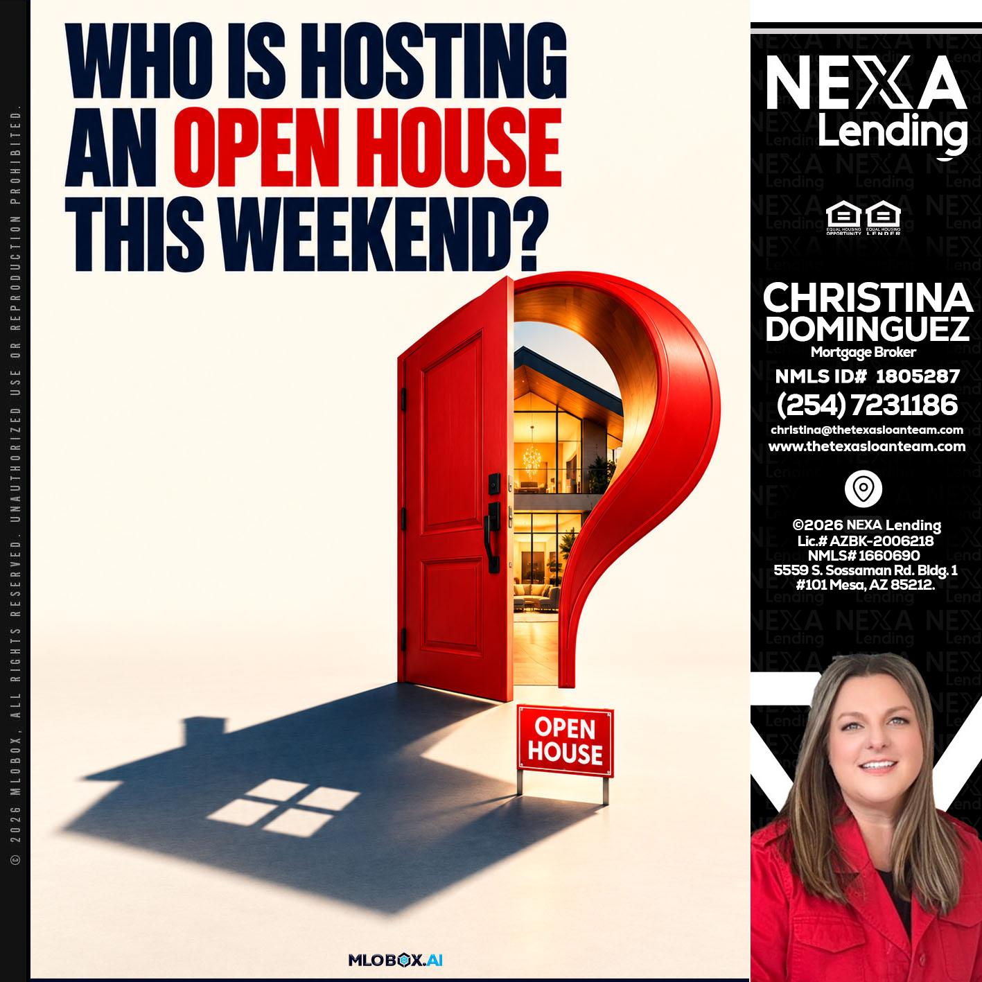 who is hosting - Christina Dominguez -Mortgage Broker
