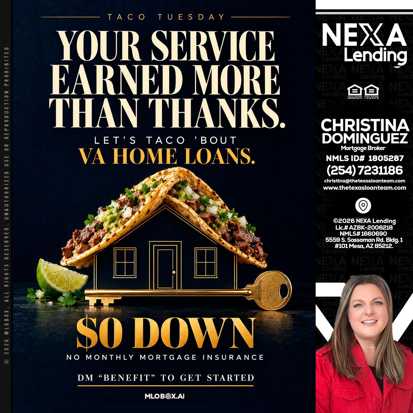 TACO TUESDAY - Christina Dominguez -Mortgage Broker