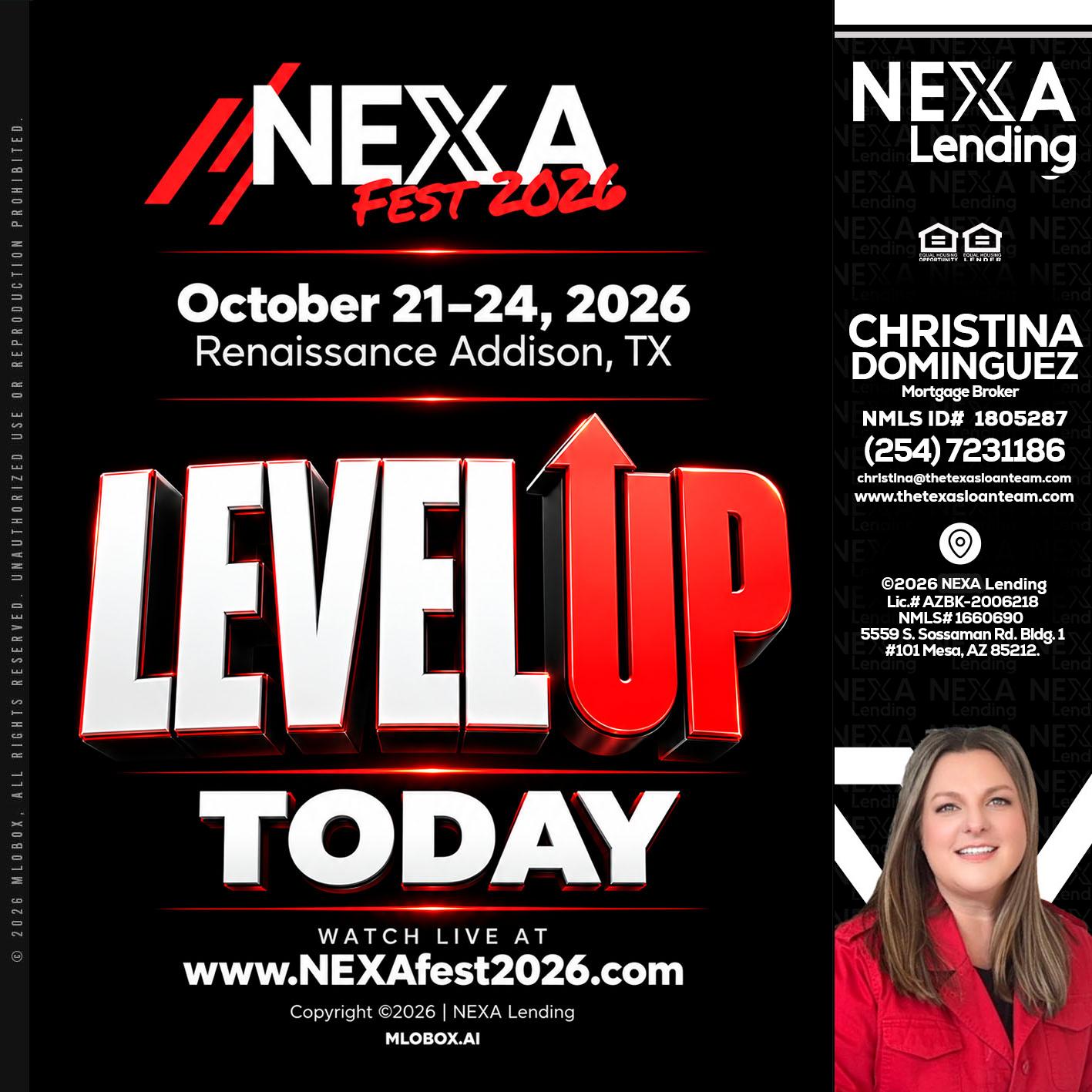 LEVEL UP TODAY - Christina Dominguez -Mortgage Broker