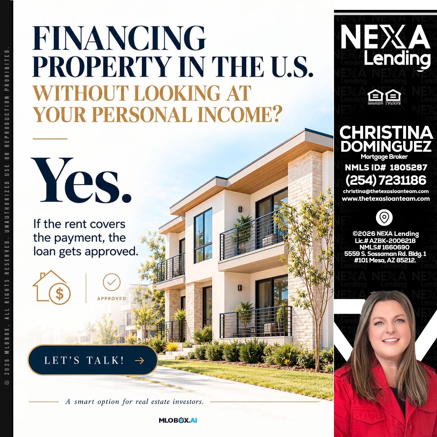 FINANCING - Christina Dominguez -Mortgage Broker